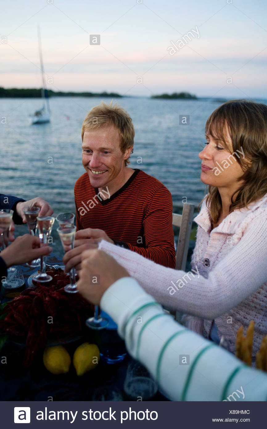 Gamberi di fiume partito, Fejan, arcipelago di Stoccolma, Svezia. Foto Stock