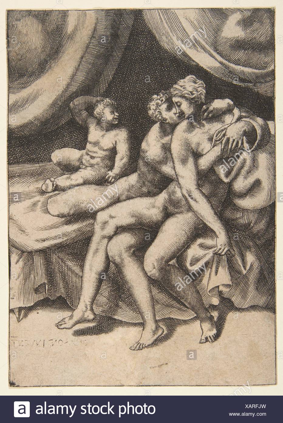 Due innamorati su un letto, da gli amori degli dèi. serie ... Immagini innamorati a letto