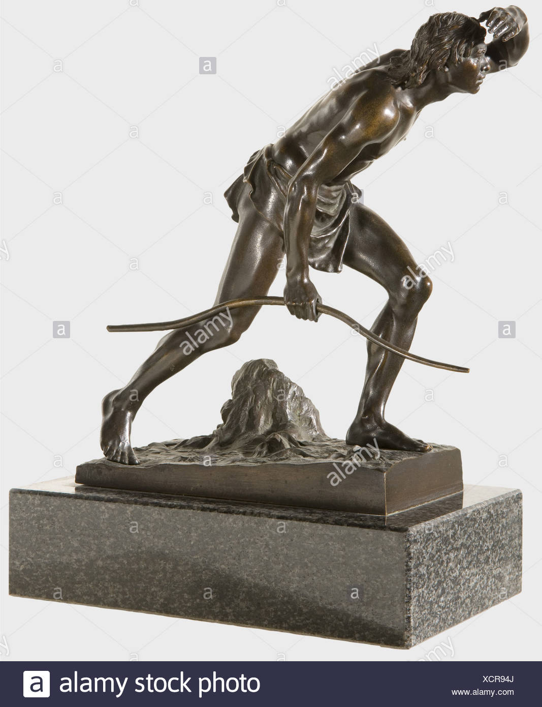 Josef Drischler 1838 1917 un cacciatore preistorico bronzo patinato