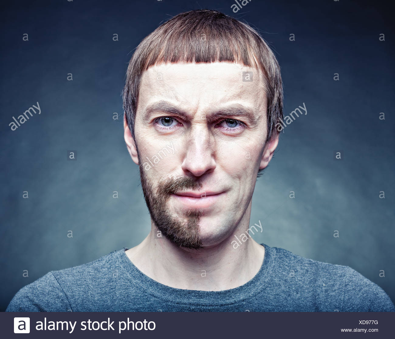 Metà tappa la rasatura del viso. Il concetto di foto Foto Stock