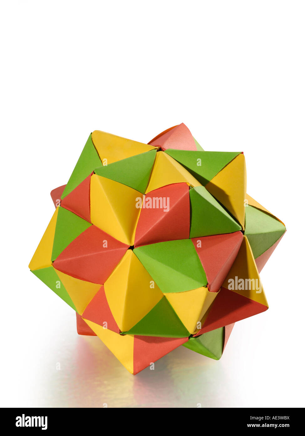 Colorful Origami Paper Figure Polyhedron Stock Photo