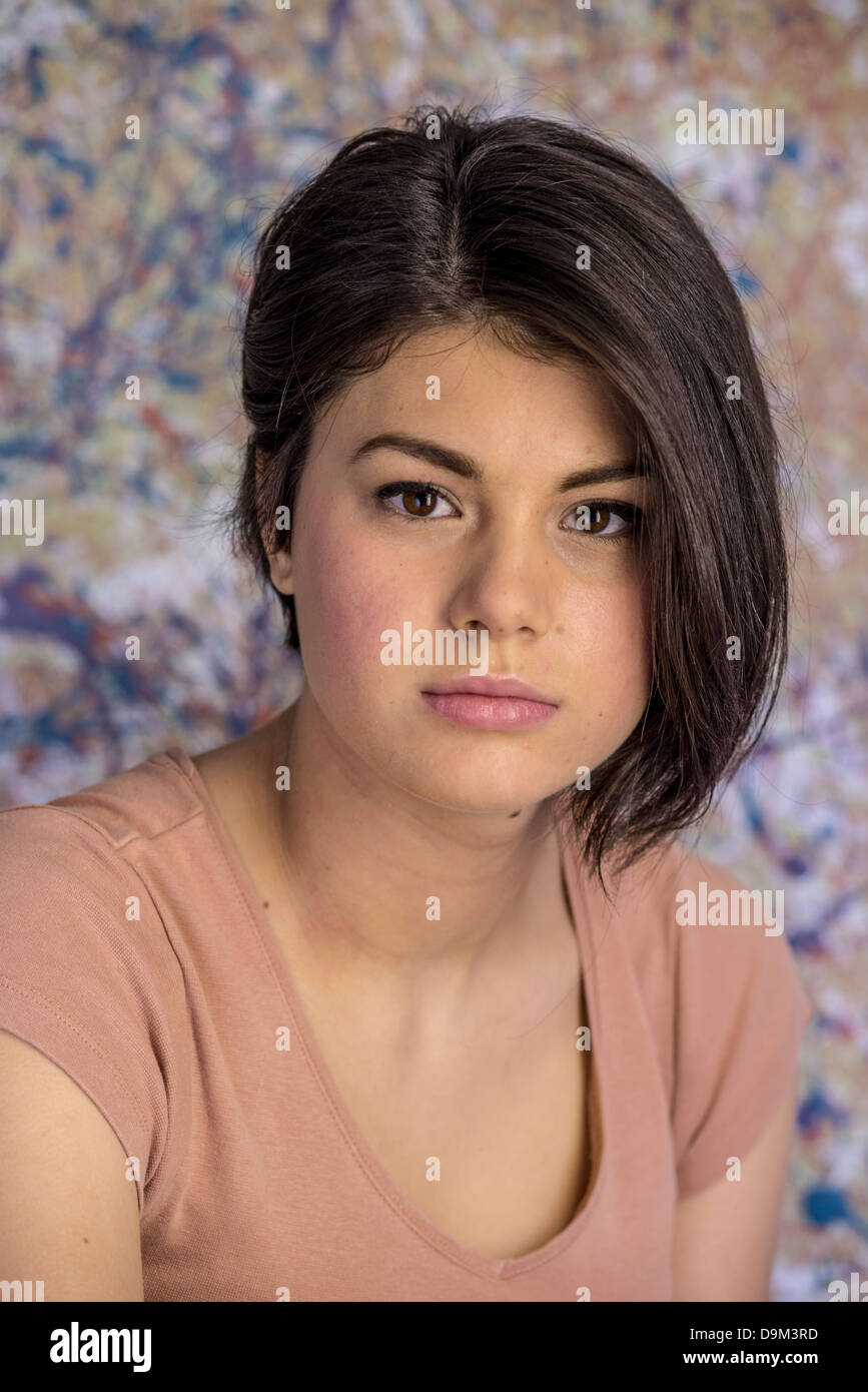 Confident Attractive 16 Year Old Girl With Asymmetrical Haircut
