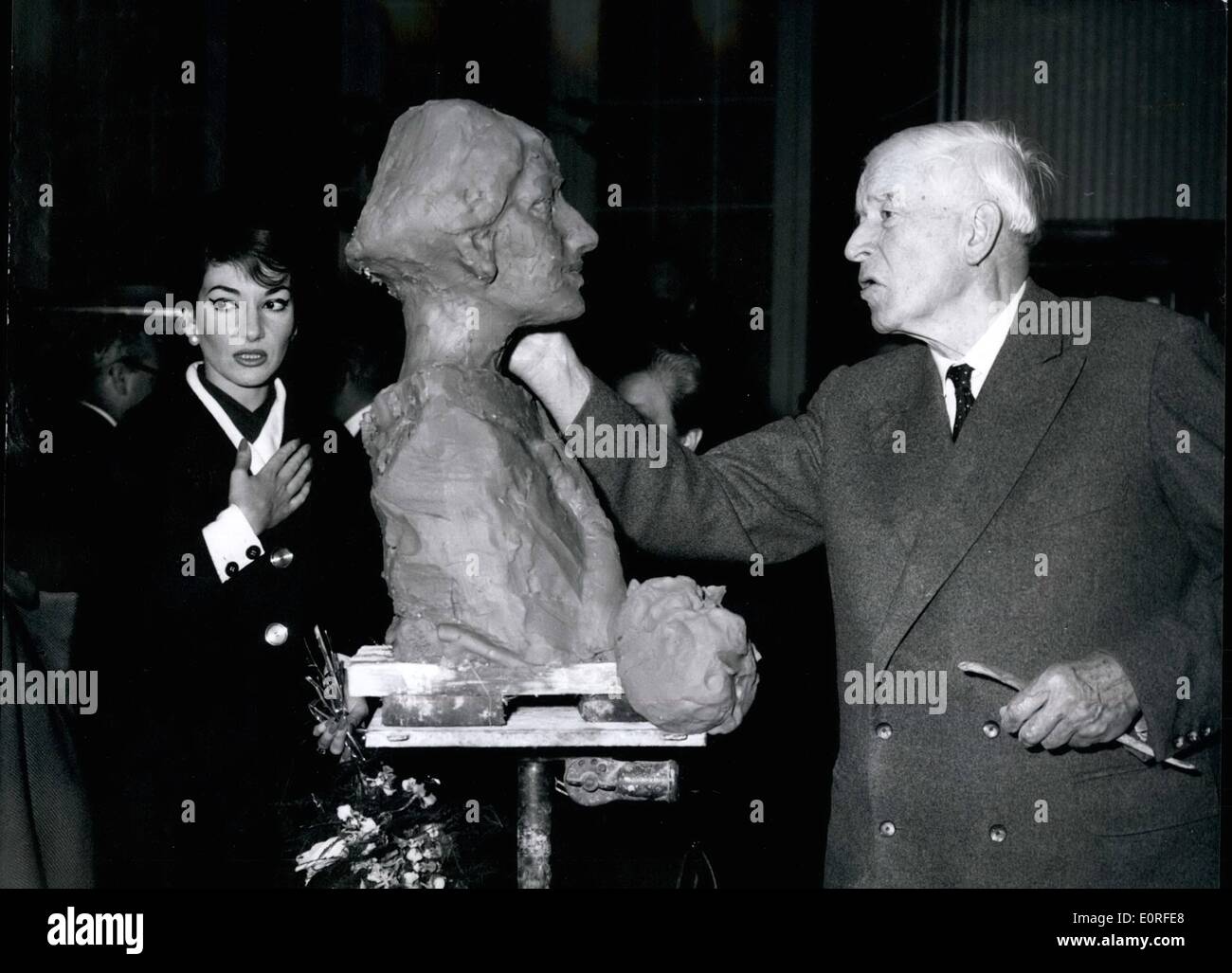 May 05 1959 Maria Mengghini Callas Poses For An Artist At - 