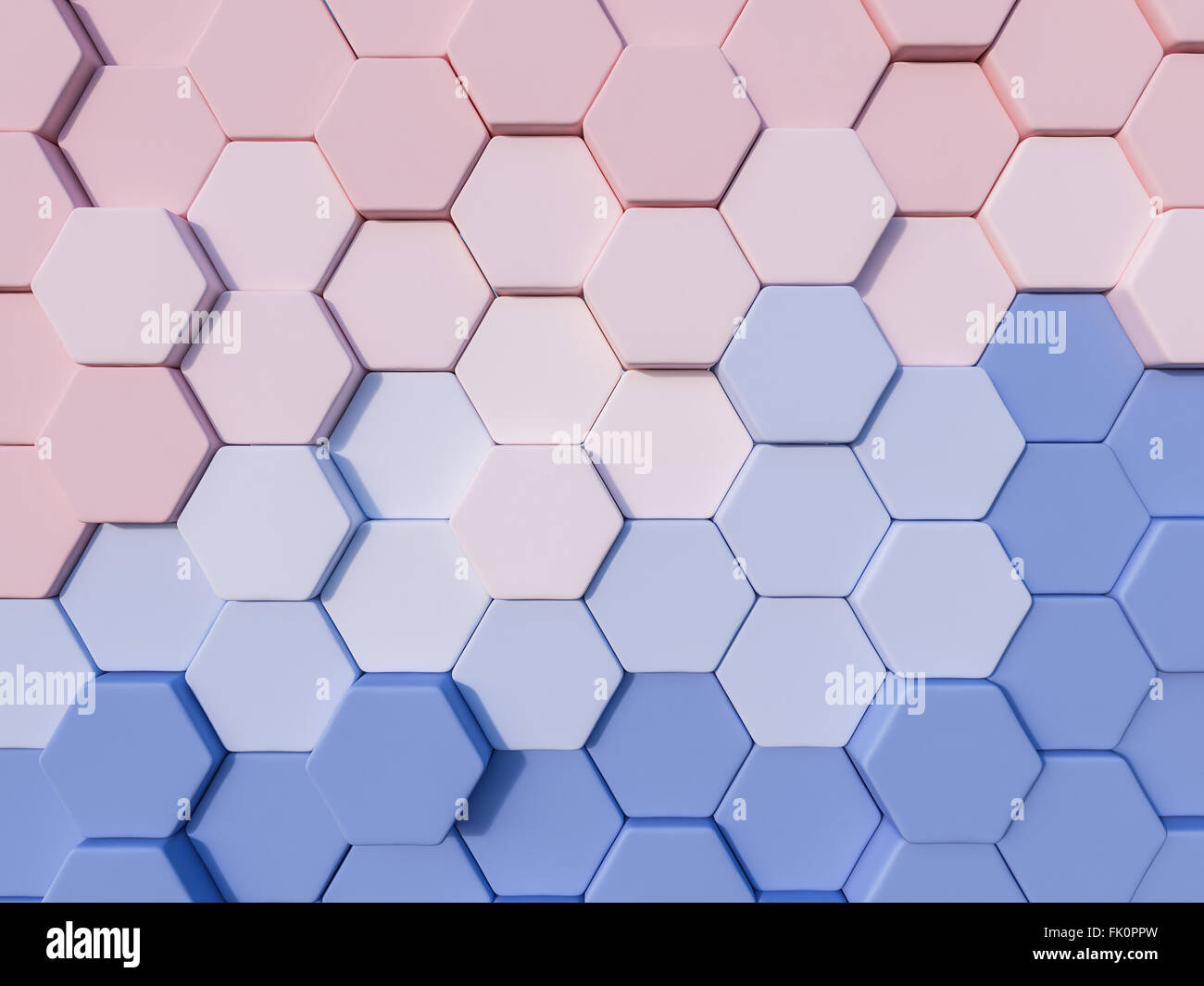 Serenity Blue And Rose Quartz Abstract 3d Hexagon Background