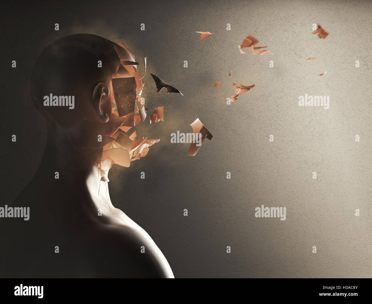 Disintegration Of The Soul 3d Rendering Stock Photo - 